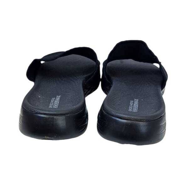 Skechers Womens Go Walk Slip On Sandals, Slides, Black, Stretch, Comfort, Sz 9 - Picture 6 of 8
